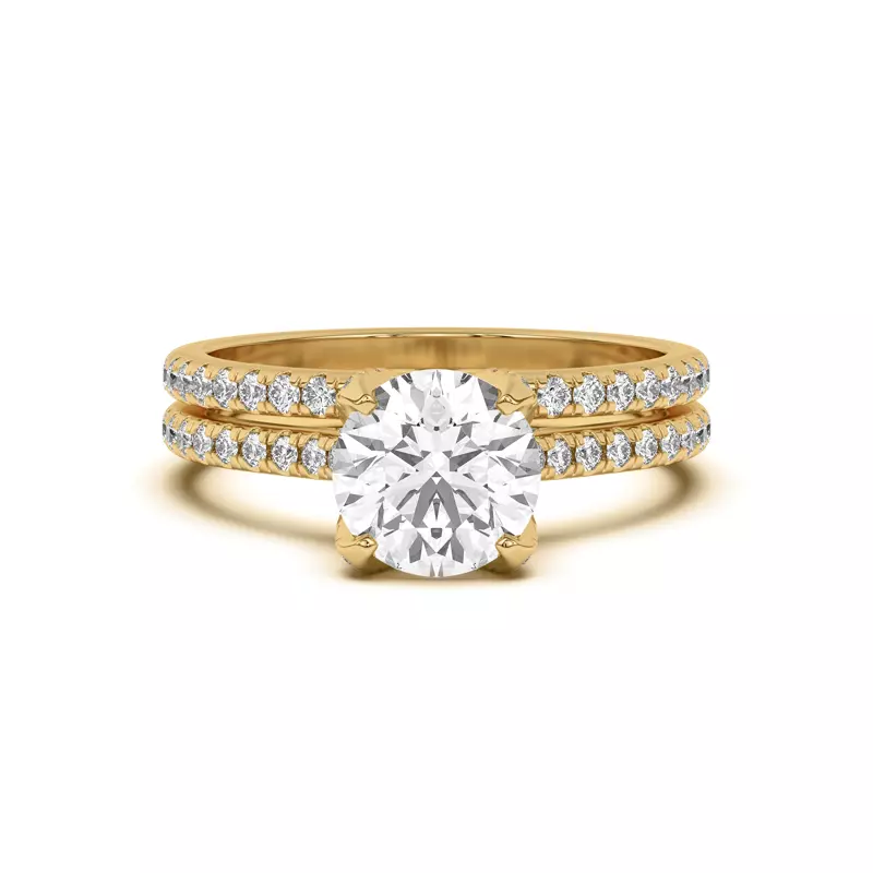 18K Yellow Gold Marian Classic Pavé Band