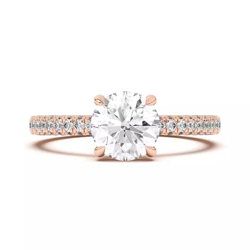 14K Rose Gold Nelly Trio Pavé Engagement Ring