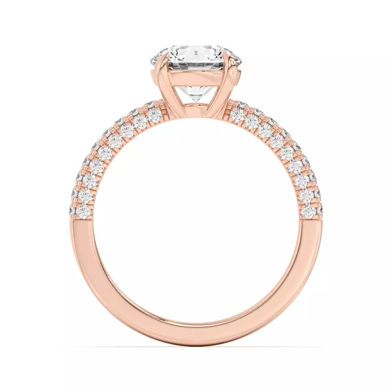 14K Rose Gold Nelly Trio Pavé Engagement Ring