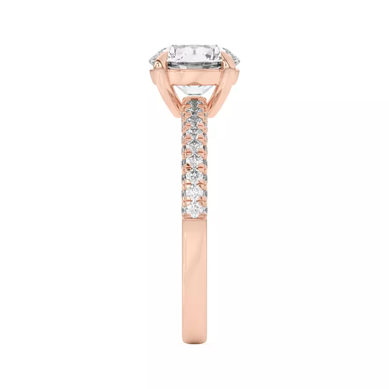 14K Rose Gold Nelly Trio Pavé Engagement Ring