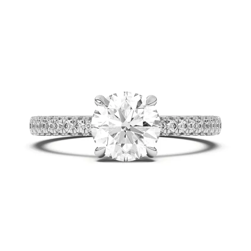 14K White Gold Nelly Trio Pavé Engagement Ring