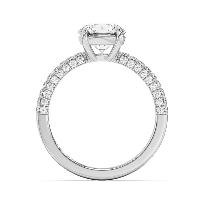 14K White Gold Nelly Trio Pavé Engagement Ring