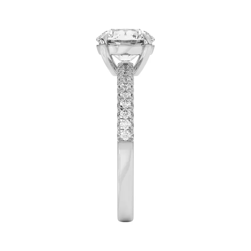 14K White Gold Nelly Trio Pavé Engagement Ring