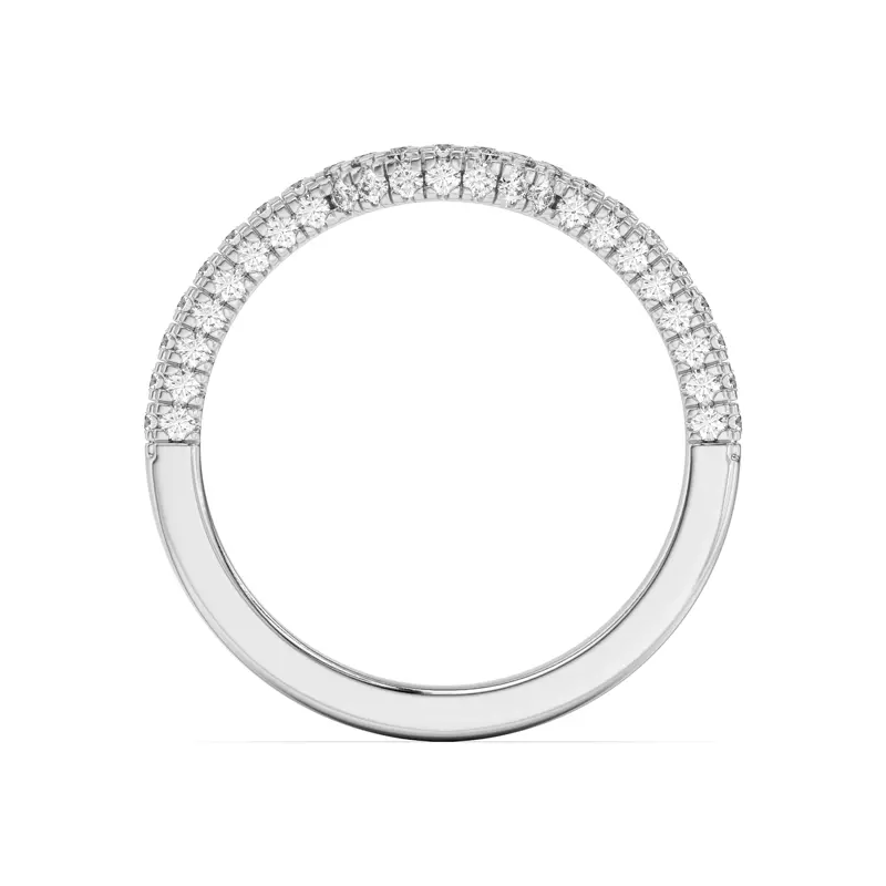 14K White Gold Nelly Curved Pavé Band