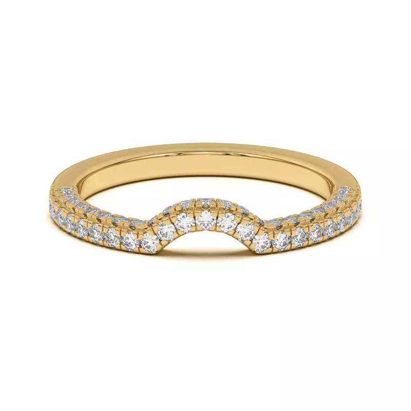 14K Yellow Gold Nelly Curved Pavé Band