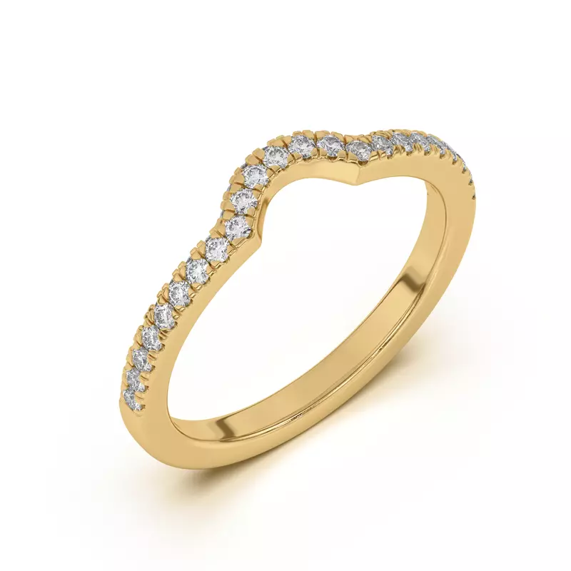 14K Yellow Gold Nelly Curved Pavé Band