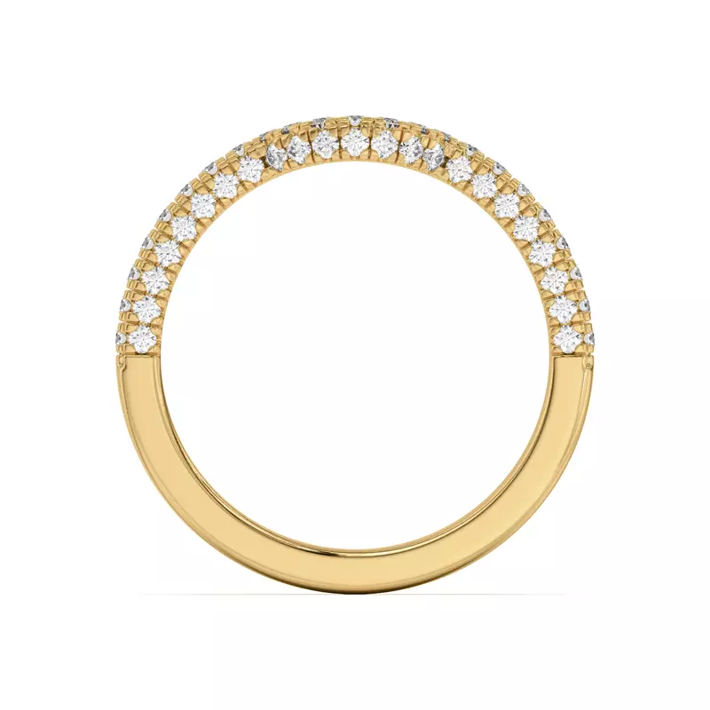 14K Yellow Gold Nelly Curved Pavé Band