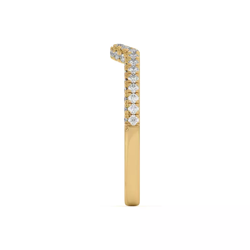 14K Yellow Gold Nelly Curved Pavé Band