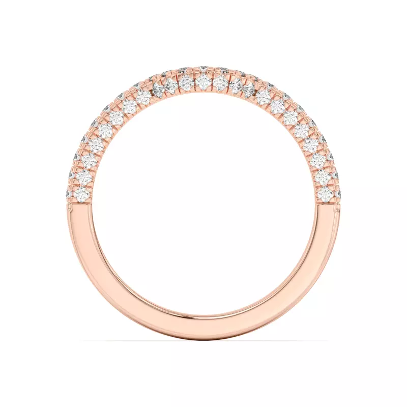 18K Rose Gold Nelly Curved Pavé Band