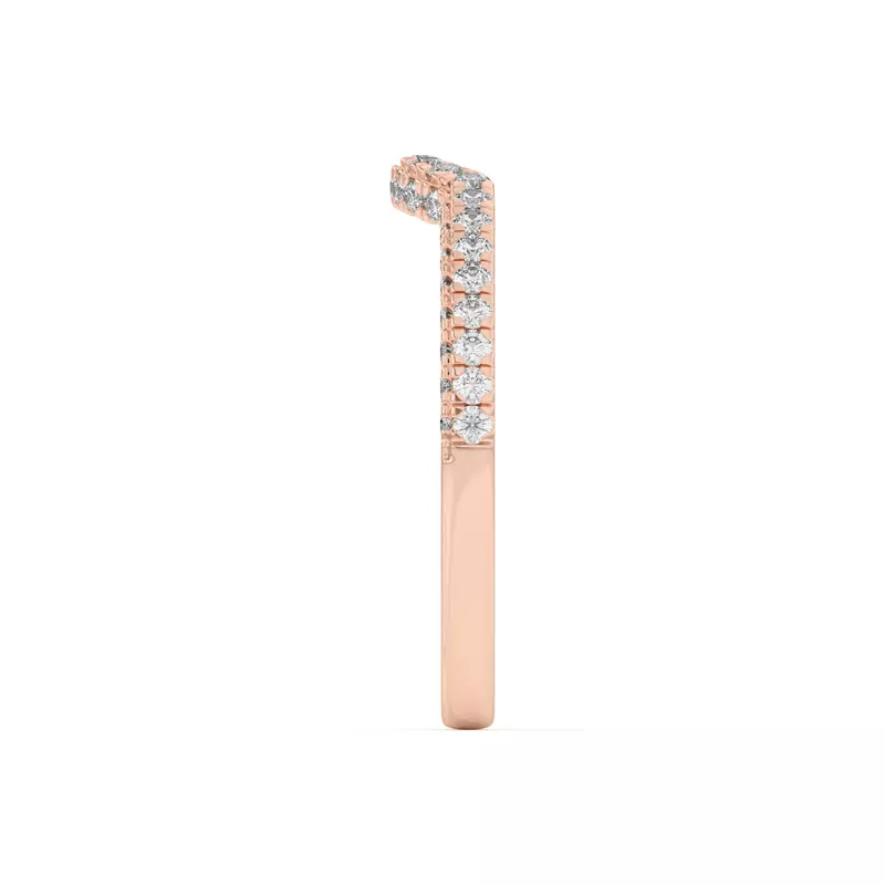 18K Rose Gold Nelly Curved Pavé Band