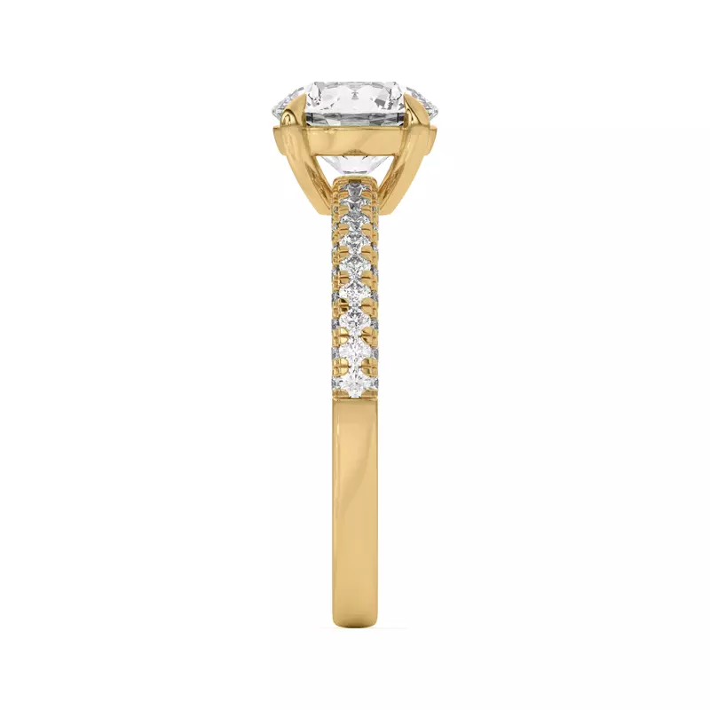 18K Yellow Gold Nelly Trio Pavé Engagement Ring