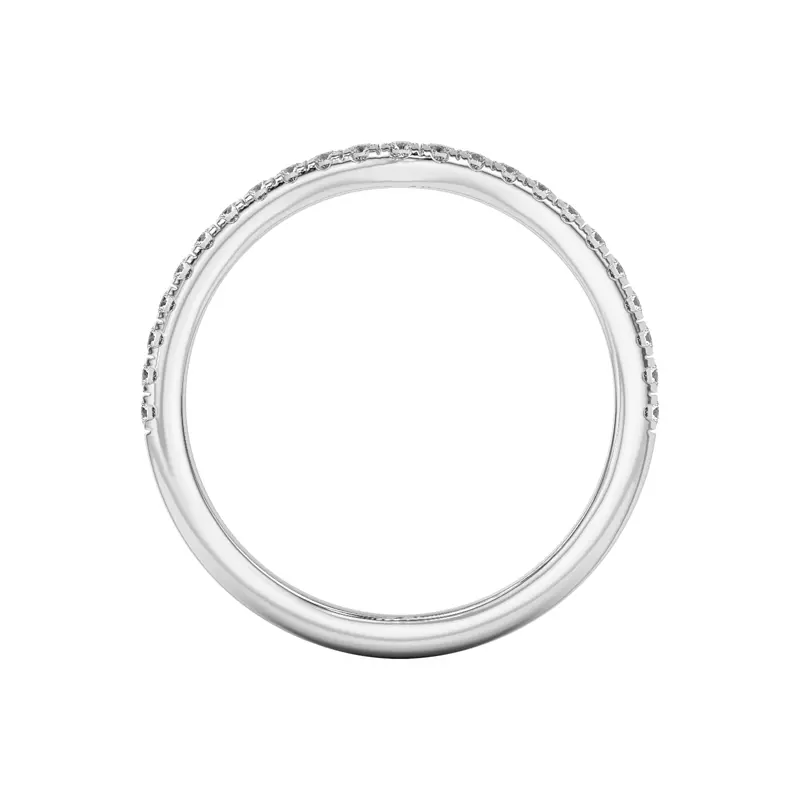 14K White Gold Marie Classic Curved Pavé Band