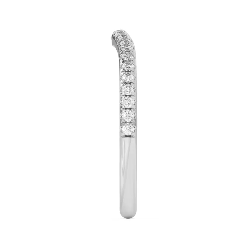 14K White Gold Marie Classic Curved Pavé Band