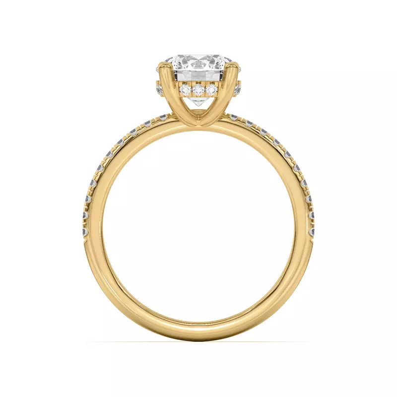 14K Yellow Gold Marie Classic Hidden Halo Pavé Engagement Ring