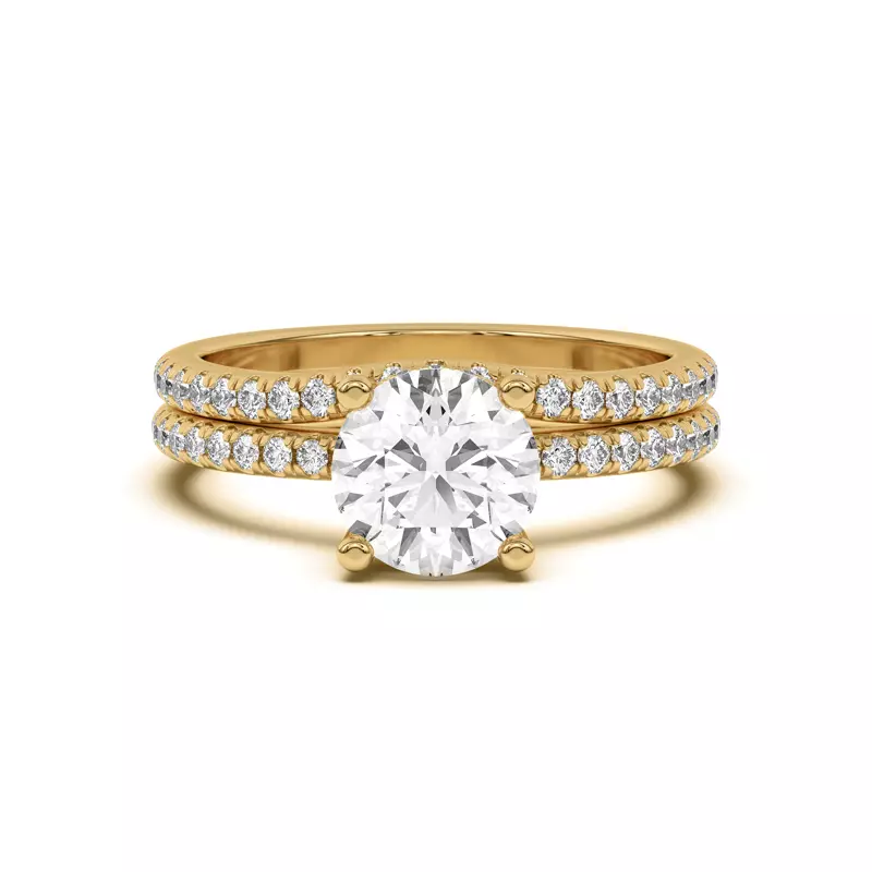 14K Yellow Gold Marie Classic Curved Pavé Band