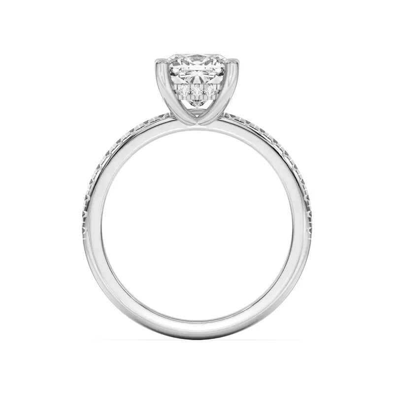 18K White Gold Marie Classic Hidden Halo Pavé Engagement Ring