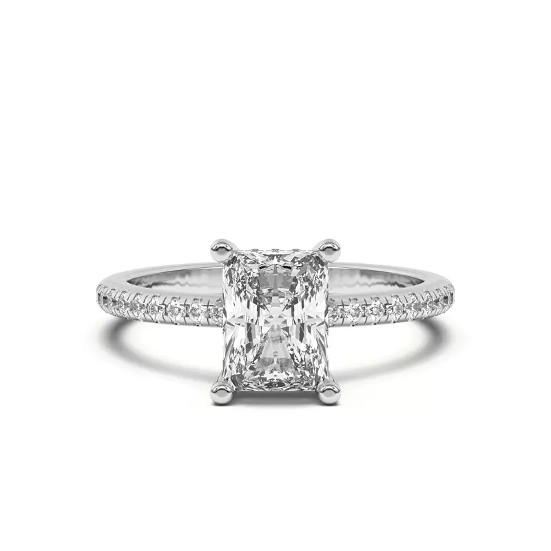 Platinum Marie Classic Hidden Halo Pavé Engagement Ring