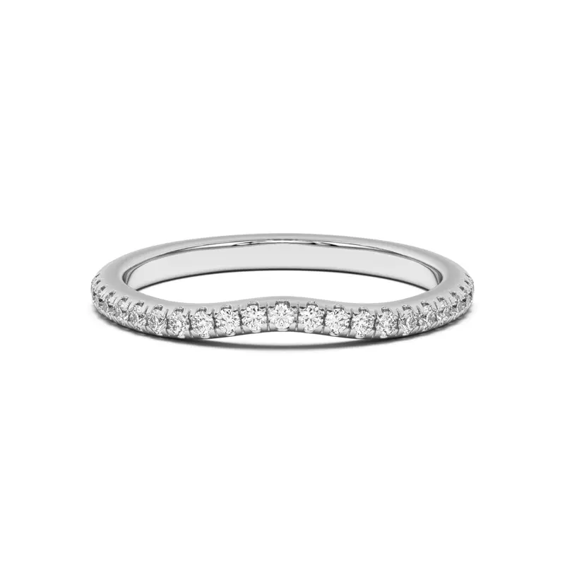 Platinum Marie Classic Curved Pavé Band