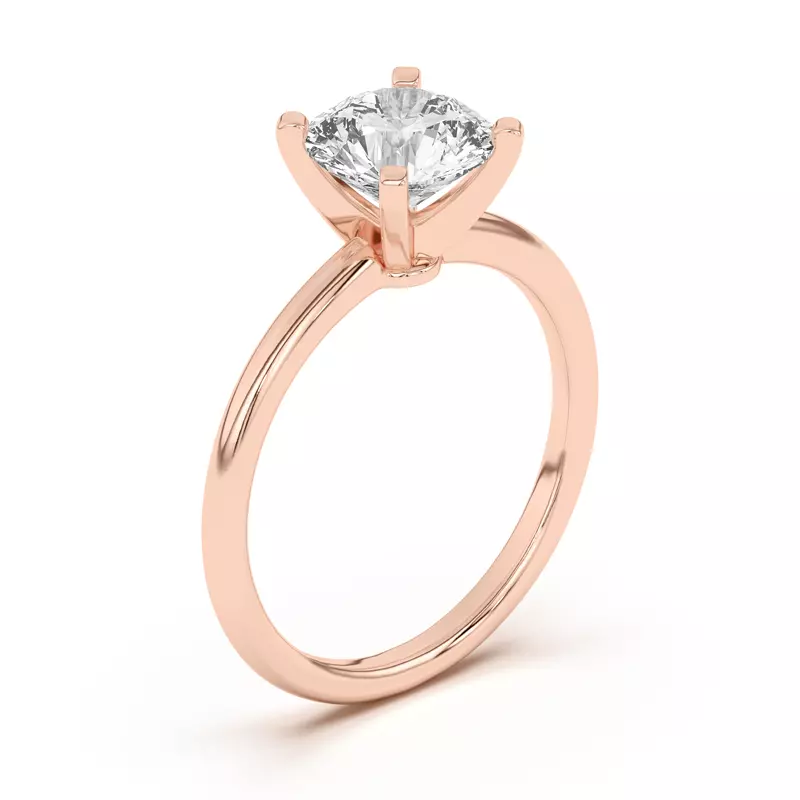 14K Rose Gold Ally Classic Solitaire Engagement Ring (1.4mm)
