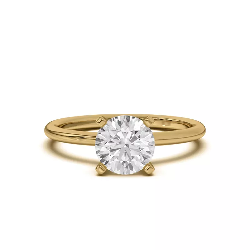 14K Yellow Gold Ally Classic Solitaire Engagement Ring (1.4mm)