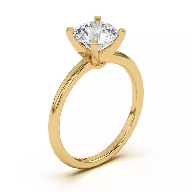 14K Yellow Gold Ally Classic Solitaire Engagement Ring (1.4mm)