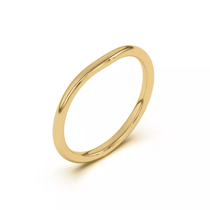 14K Yellow Gold Ally Curved Band (1.4mm)
