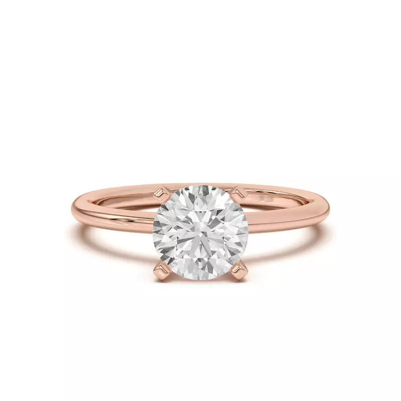 18K Rose Gold Ally Classic Solitaire Engagement Ring (1.4mm)