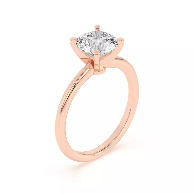 18K Rose Gold Ally Classic Solitaire Engagement Ring (1.4mm)
