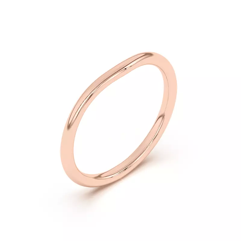 18K Rose Gold Ally Curved Band (1.4mm)