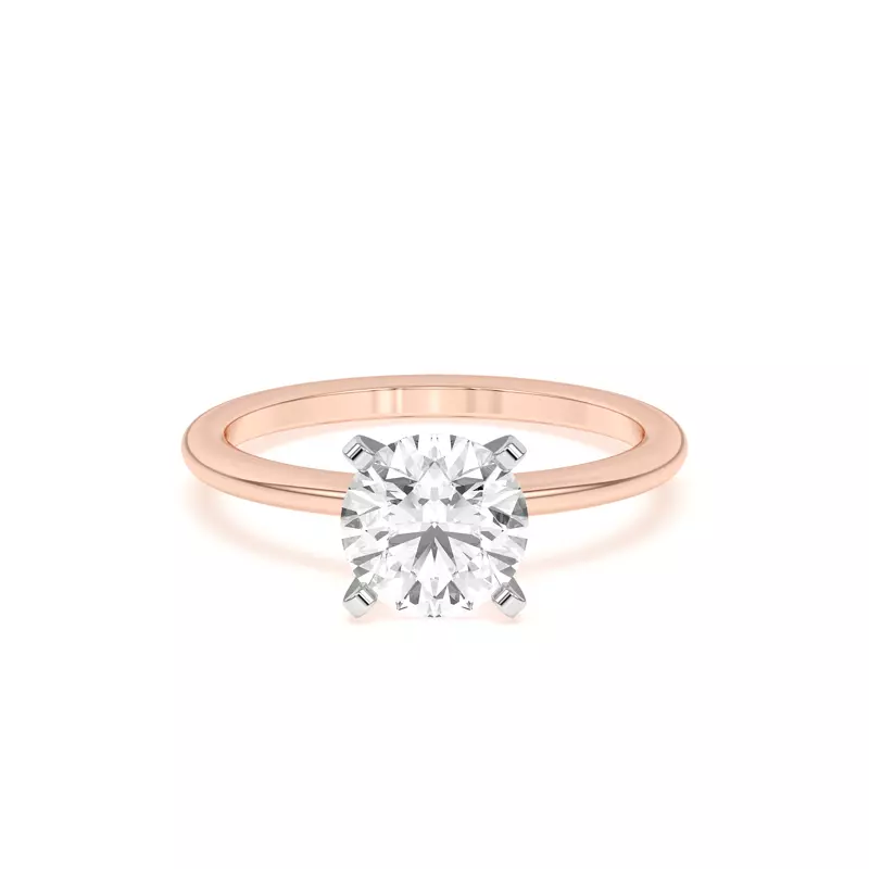 Rose Gold 18k & White Gold 18k Ally Classic Two-Tone Engagement Ring (1.4mm)