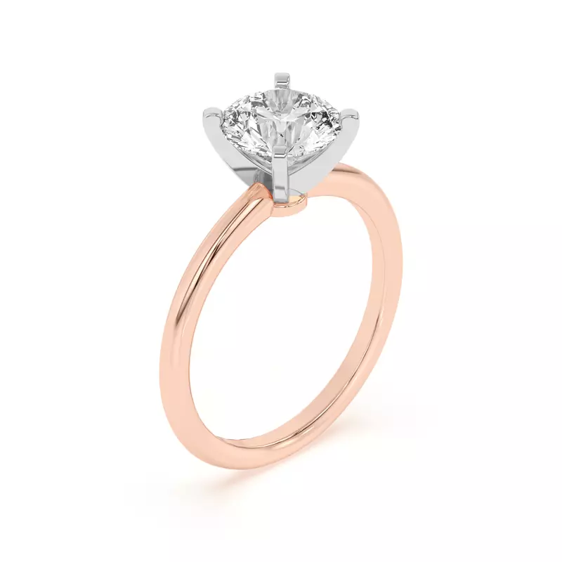 Rose Gold 18k & White Gold 18k Ally Classic Two-Tone Engagement Ring (1.4mm)
