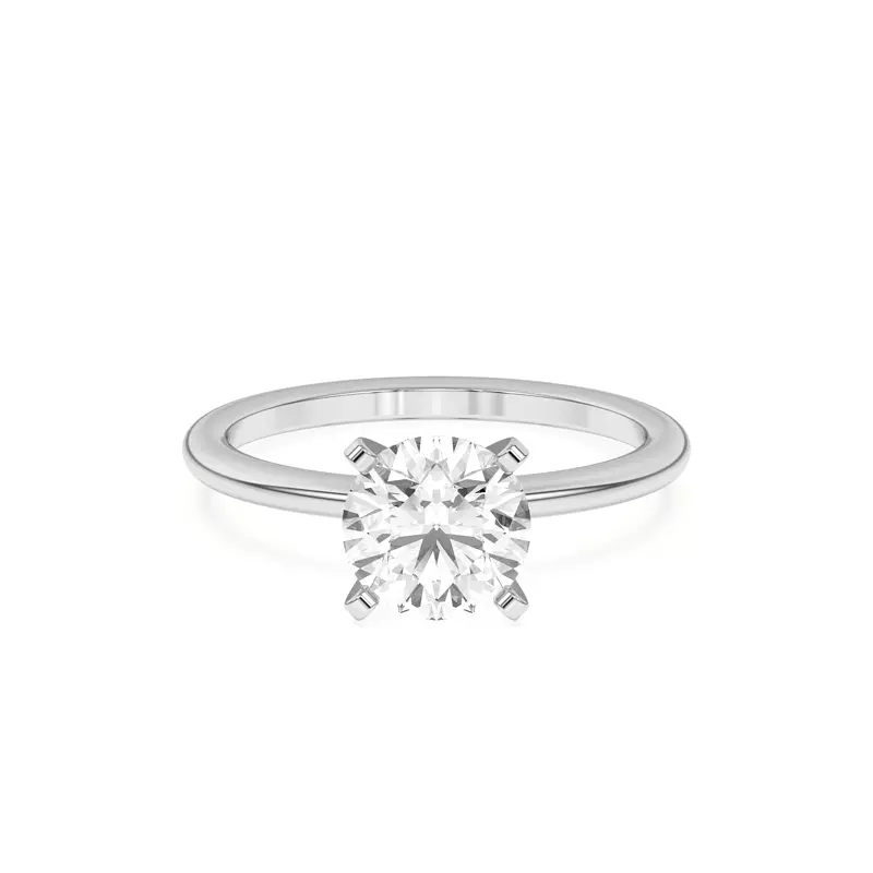 18K White Gold Ally Classic Solitaire Engagement Ring (1.4mm)