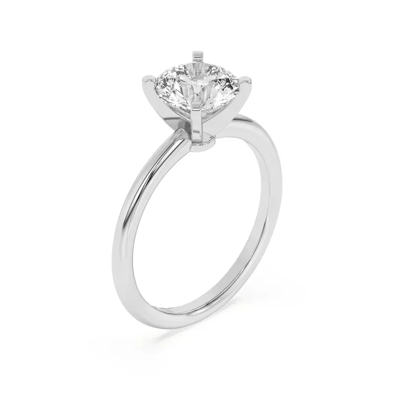 18K White Gold Ally Classic Solitaire Engagement Ring (1.4mm)