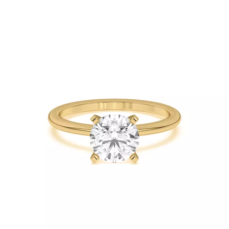 18K Yellow Gold Ally Classic Solitaire Engagement Ring (1.4mm)