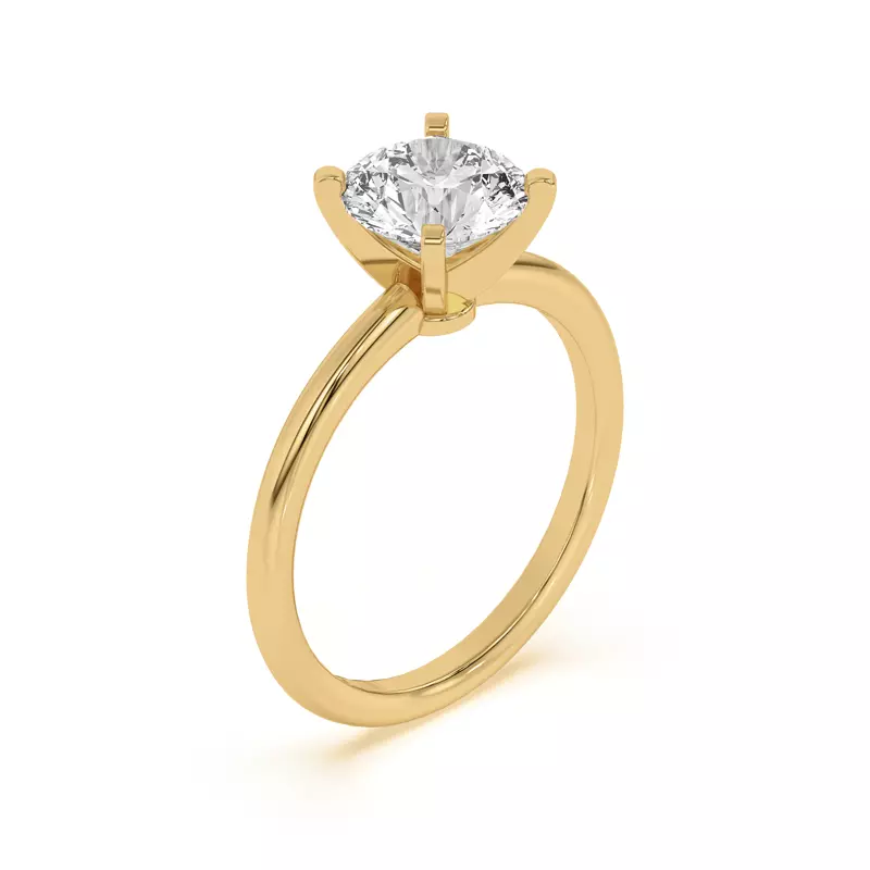 18K Yellow Gold Ally Classic Solitaire Engagement Ring (1.4mm)