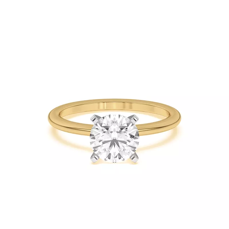 Yellow Gold 18k & White Gold 18k Ally Classic Two-Tone Engagement Ring (1.4mm)