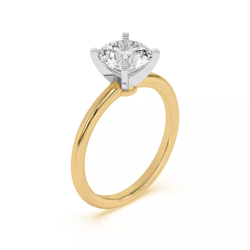 Yellow Gold 18k & White Gold 18k Ally Classic Two-Tone Engagement Ring (1.4mm)