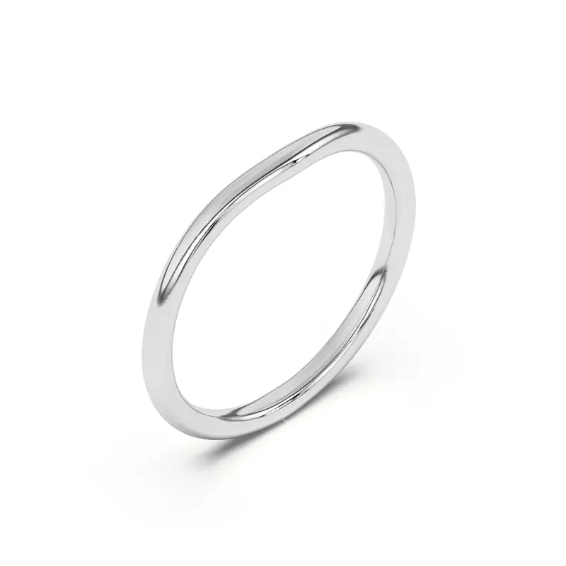 Platinum Ally Curved Band (1.4mm)