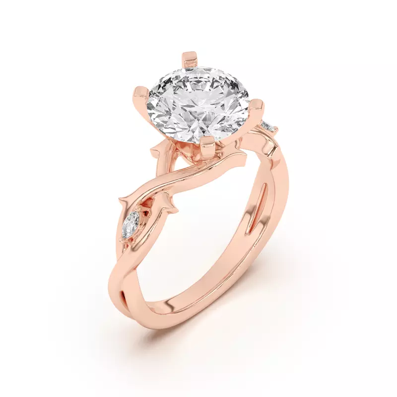 14K Rose Gold Robin Marquise Diamond Thorn Engagement Ring