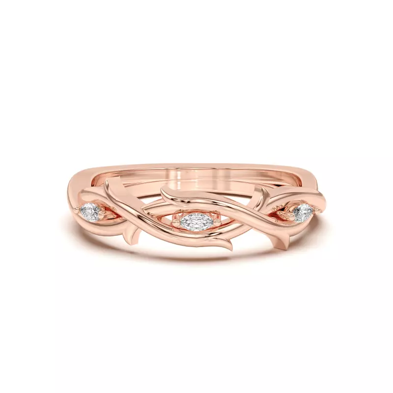 14K Rose Gold Robin Marquise Diamond Thorn Band
