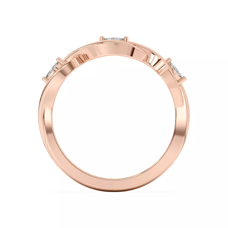 14K Rose Gold Robin Marquise Diamond Thorn Band