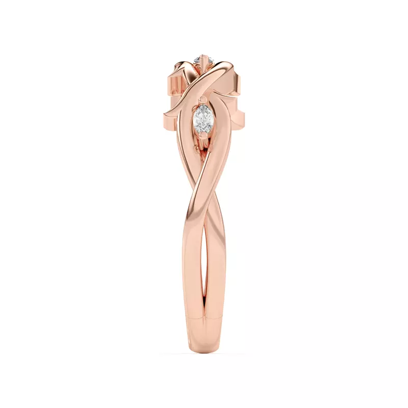 14K Rose Gold Robin Marquise Diamond Thorn Band