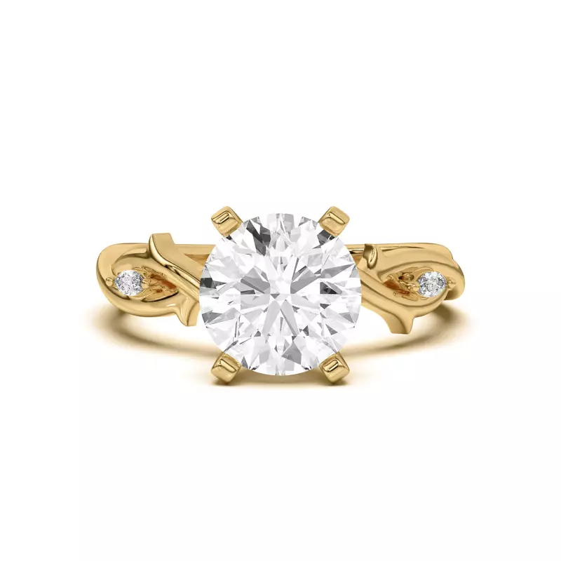 14K Yellow Gold Robin Marquise Diamond Thorn Engagement Ring