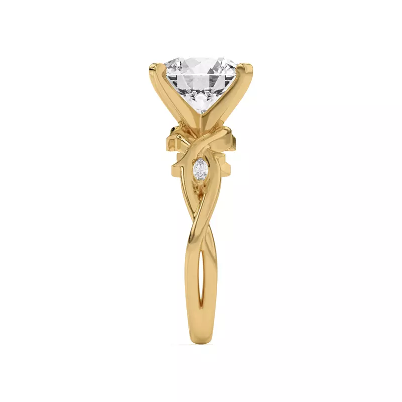 14K Yellow Gold Robin Marquise Diamond Thorn Engagement Ring