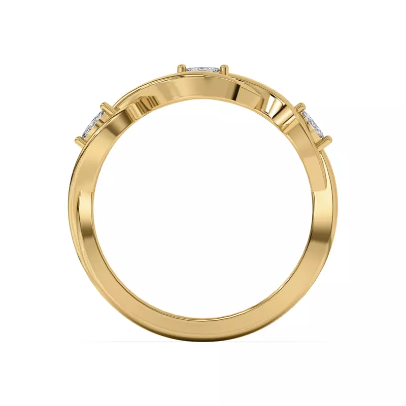 14K Yellow Gold Robin Marquise Diamond Thorn Band