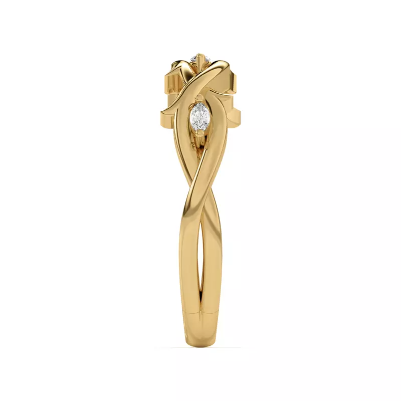 14K Yellow Gold Robin Marquise Diamond Thorn Band