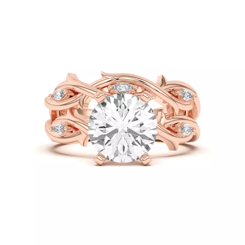 18K Rose Gold Robin Marquise Diamond Thorn Band