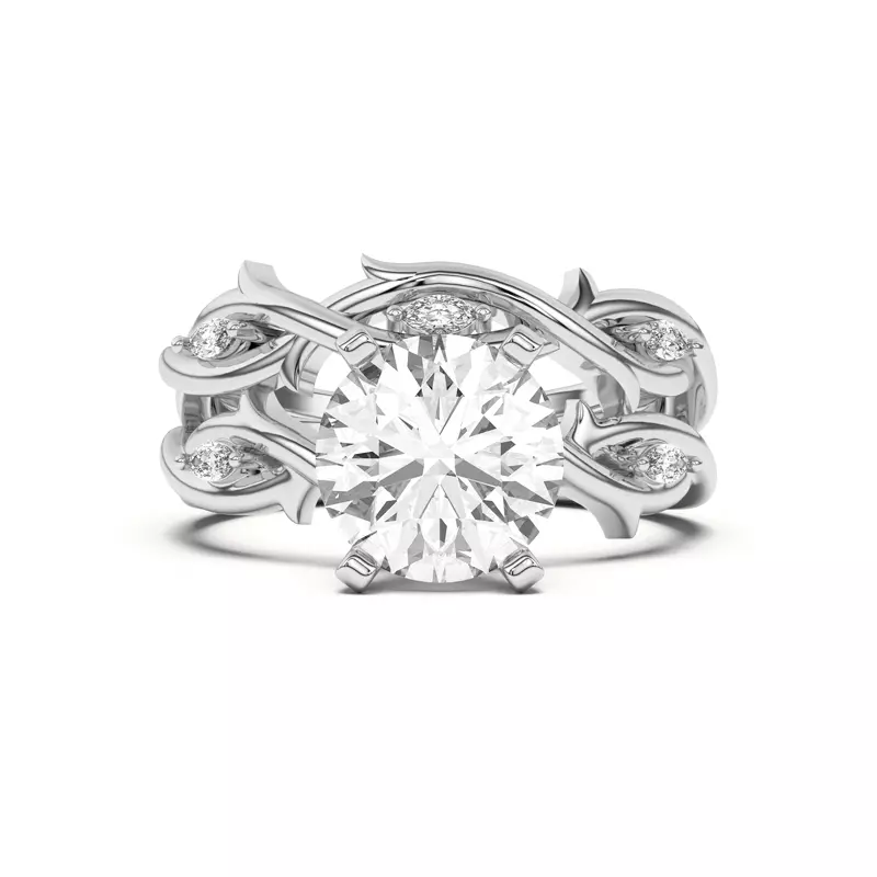 18K White Gold Robin Marquise Diamond Thorn Band
