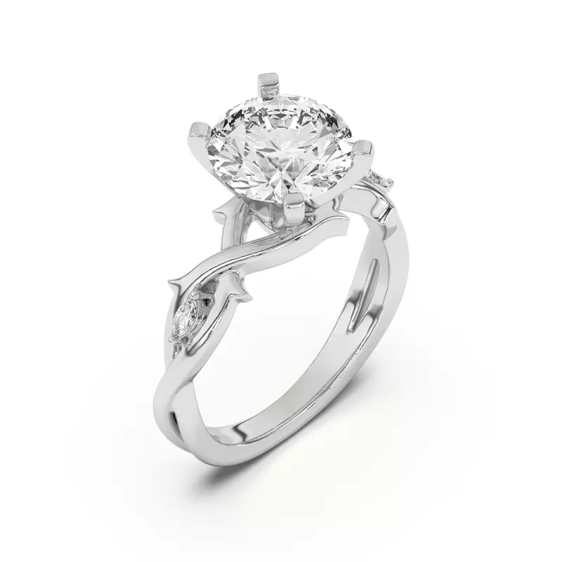 Platinum Robin Marquise Diamond Thorn Engagement Ring