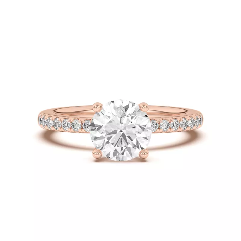 18K Rose Gold Britta Pavé Hidden Circlet And Band Engagement Ring
